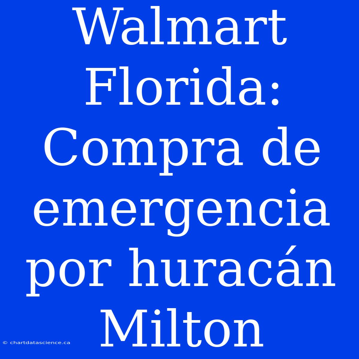 Walmart Florida: Compra De Emergencia Por Huracán Milton