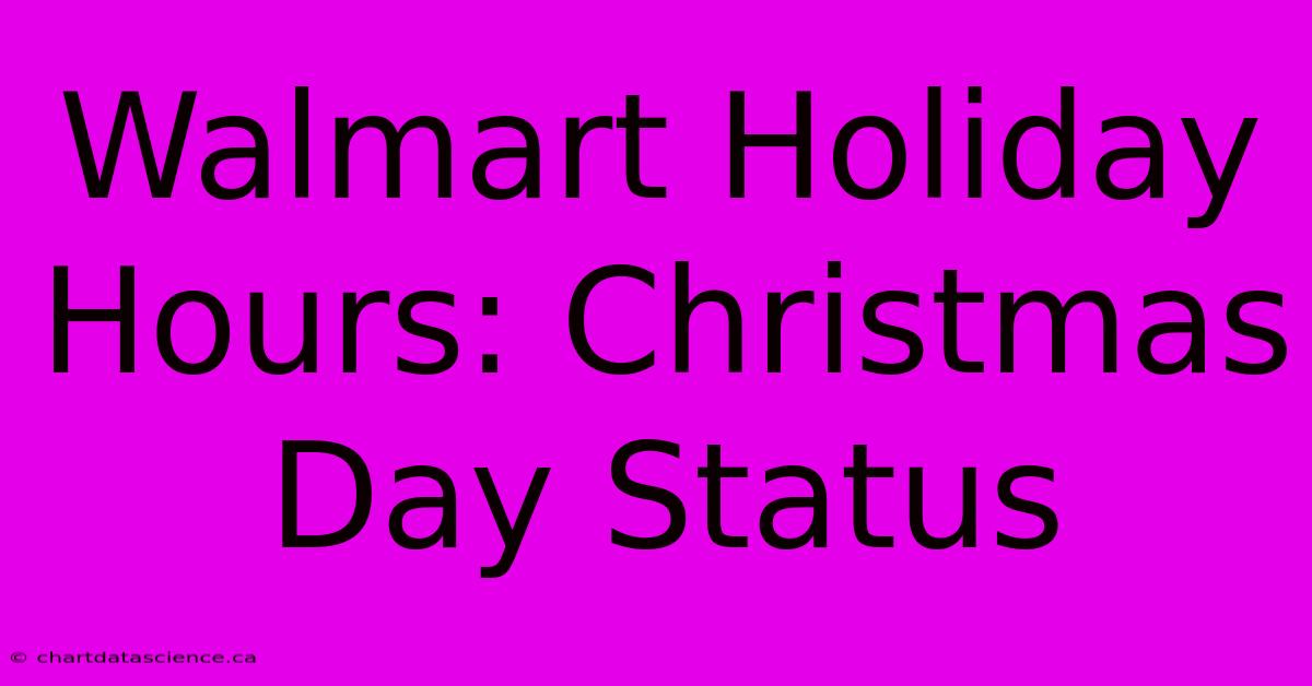 Walmart Holiday Hours: Christmas Day Status