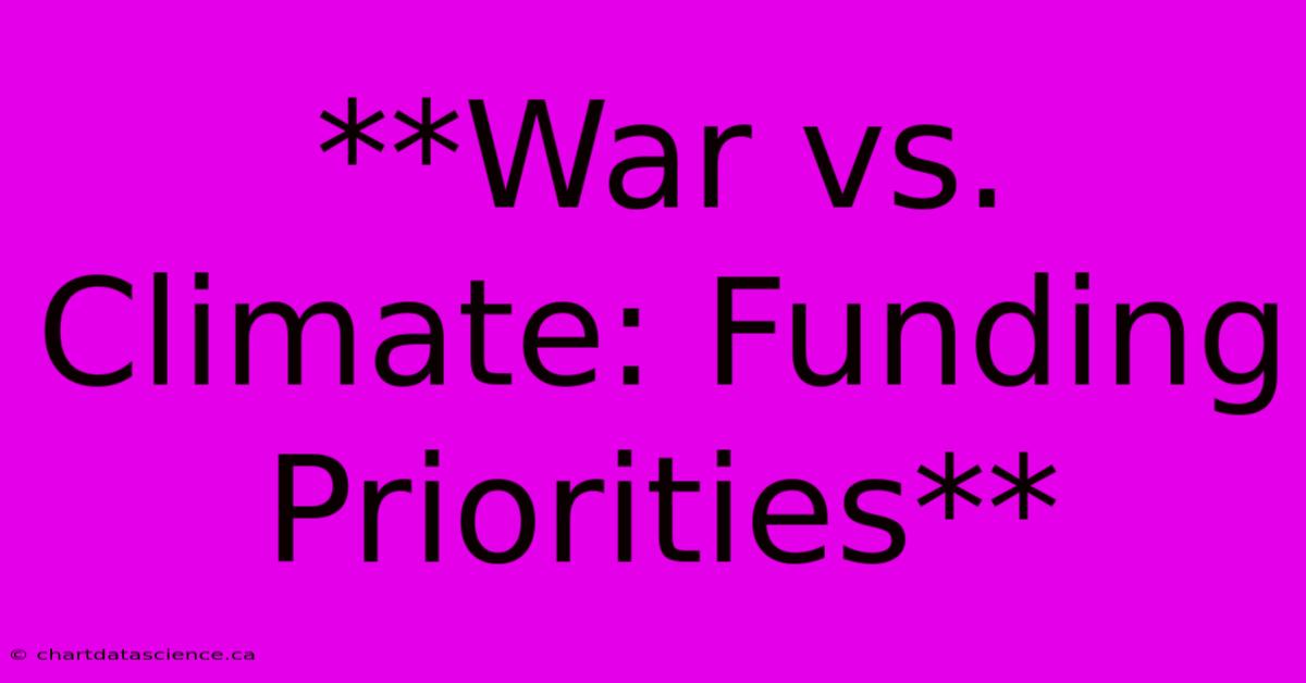 **War Vs. Climate: Funding Priorities**