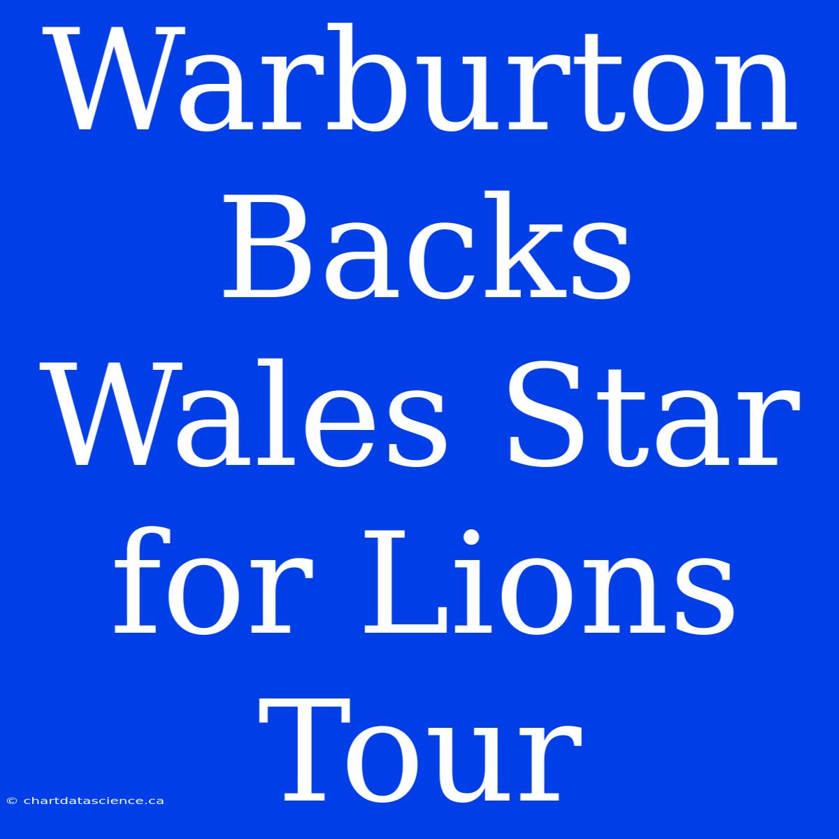 Warburton Backs Wales Star For Lions Tour