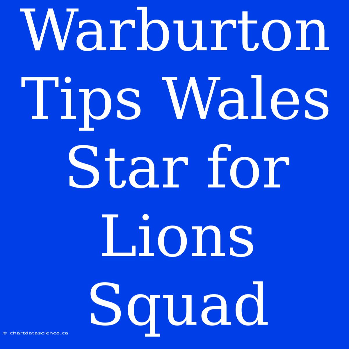 Warburton Tips Wales Star For Lions Squad