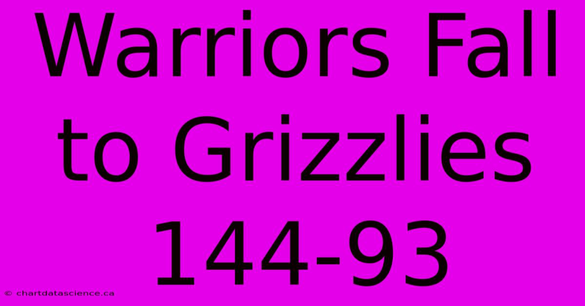 Warriors Fall To Grizzlies 144-93