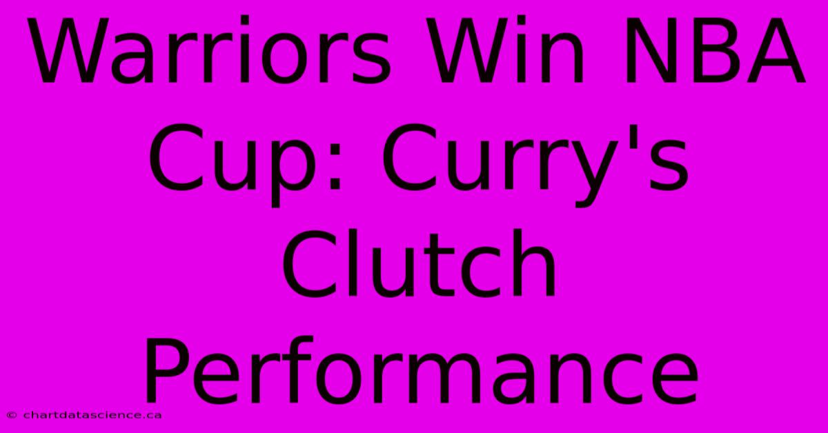 Warriors Win NBA Cup: Curry's Clutch Performance