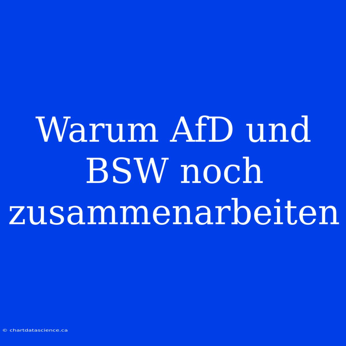 Warum AfD Und BSW Noch Zusammenarbeiten