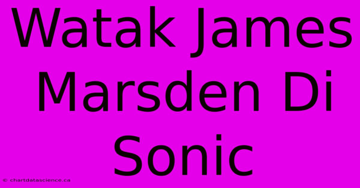 Watak James Marsden Di Sonic