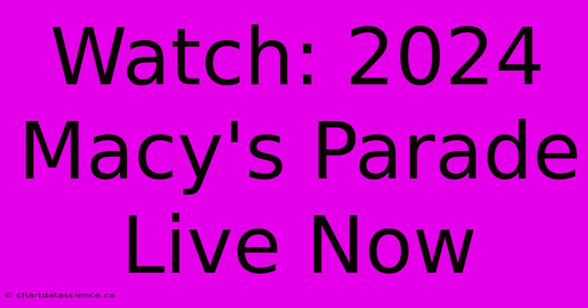 Watch: 2024 Macy's Parade Live Now