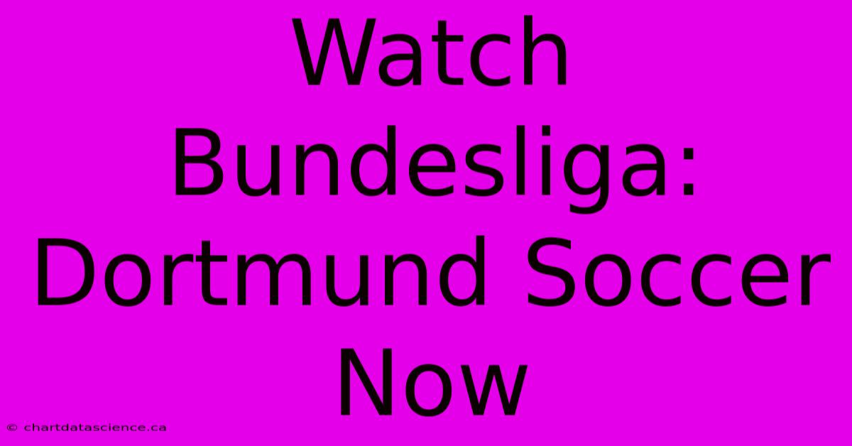 Watch Bundesliga: Dortmund Soccer Now