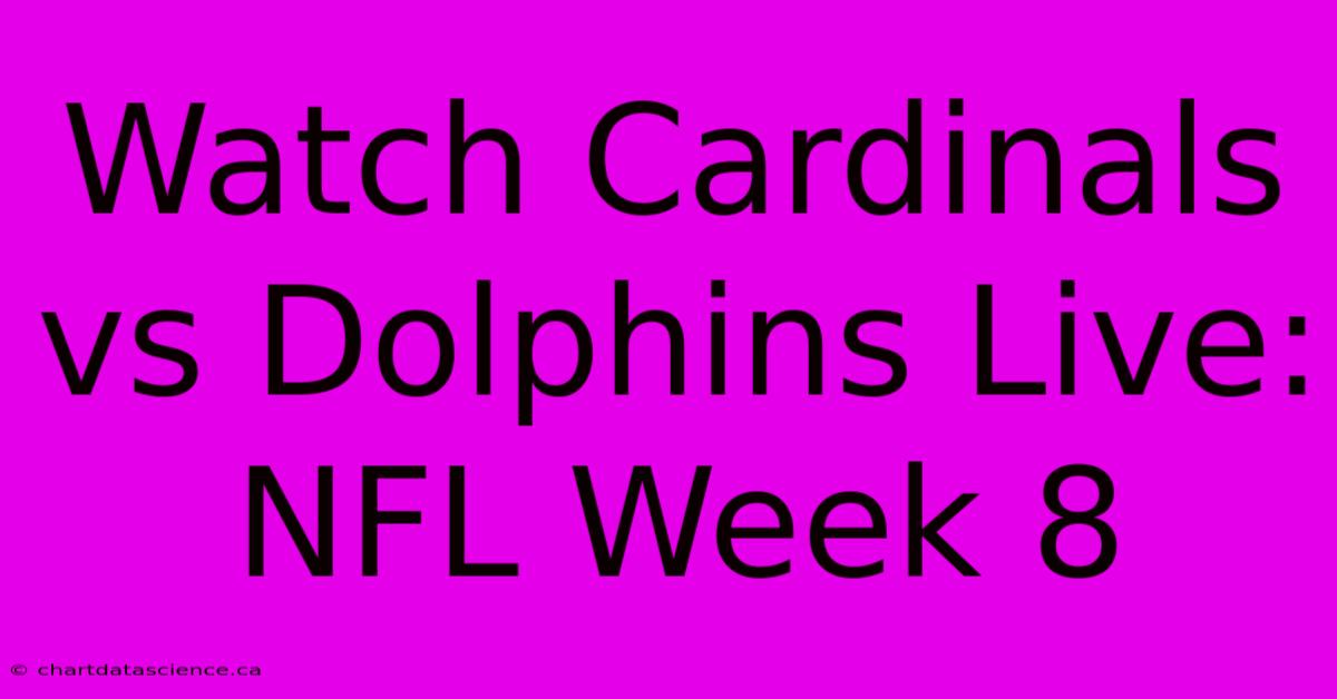 Watch Cardinals Vs Dolphins Live: NFL Week 8