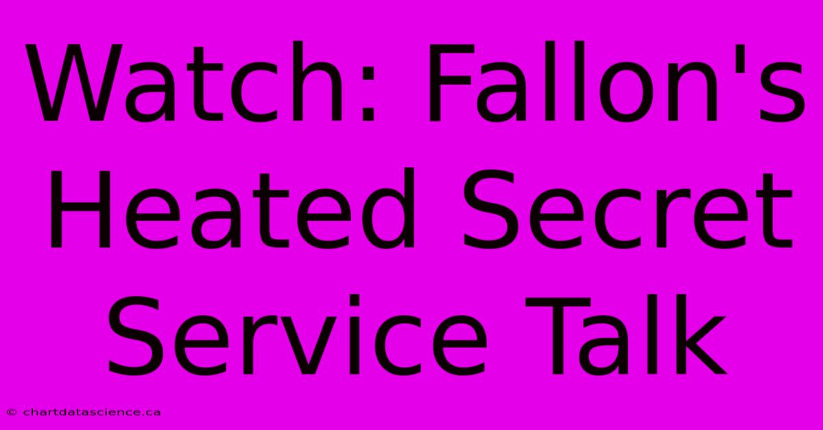 Watch: Fallon's Heated Secret Service Talk