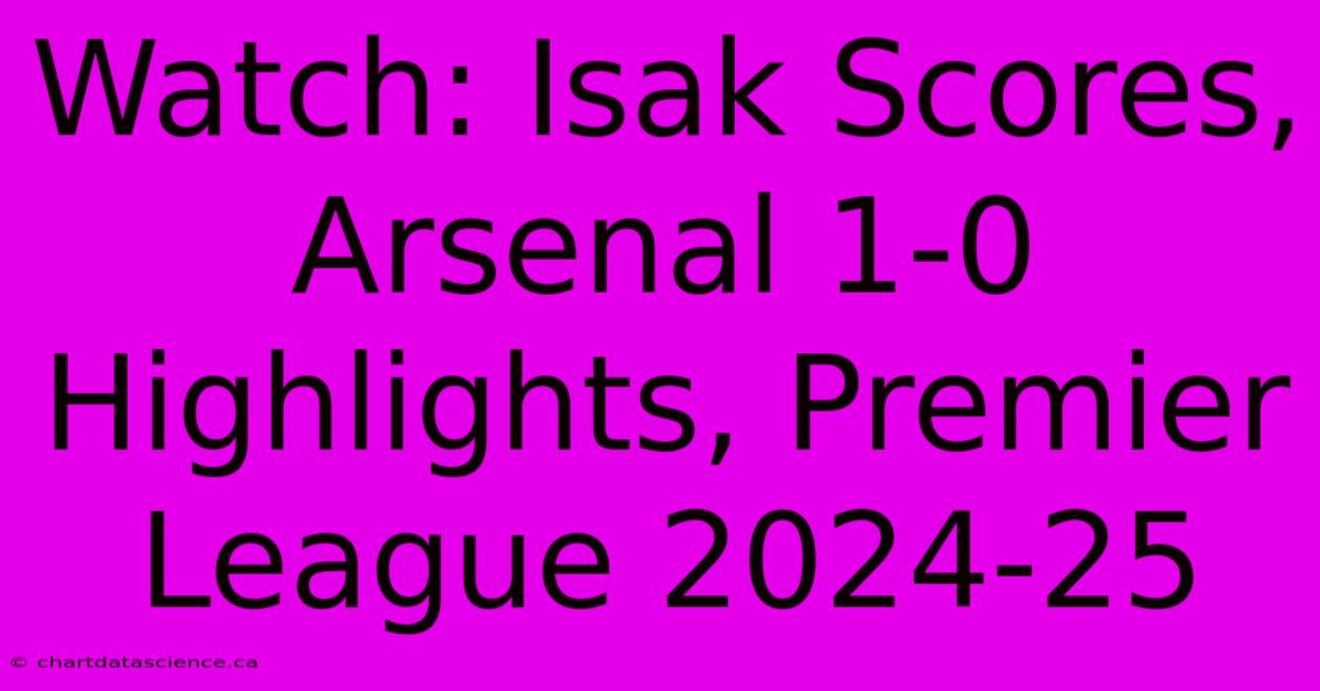 Watch: Isak Scores, Arsenal 1-0 Highlights, Premier League 2024-25