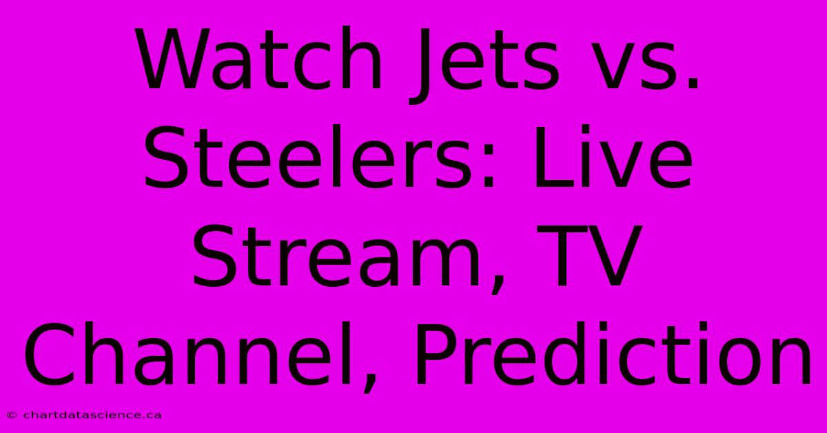 Watch Jets Vs. Steelers: Live Stream, TV Channel, Prediction