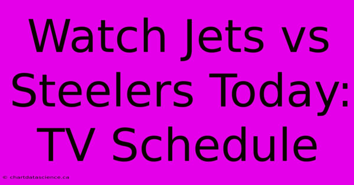 Watch Jets Vs Steelers Today: TV Schedule