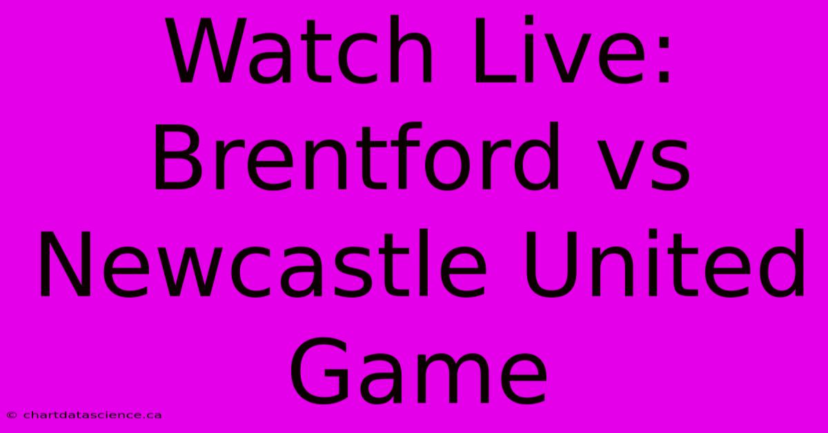 Watch Live: Brentford Vs Newcastle United Game