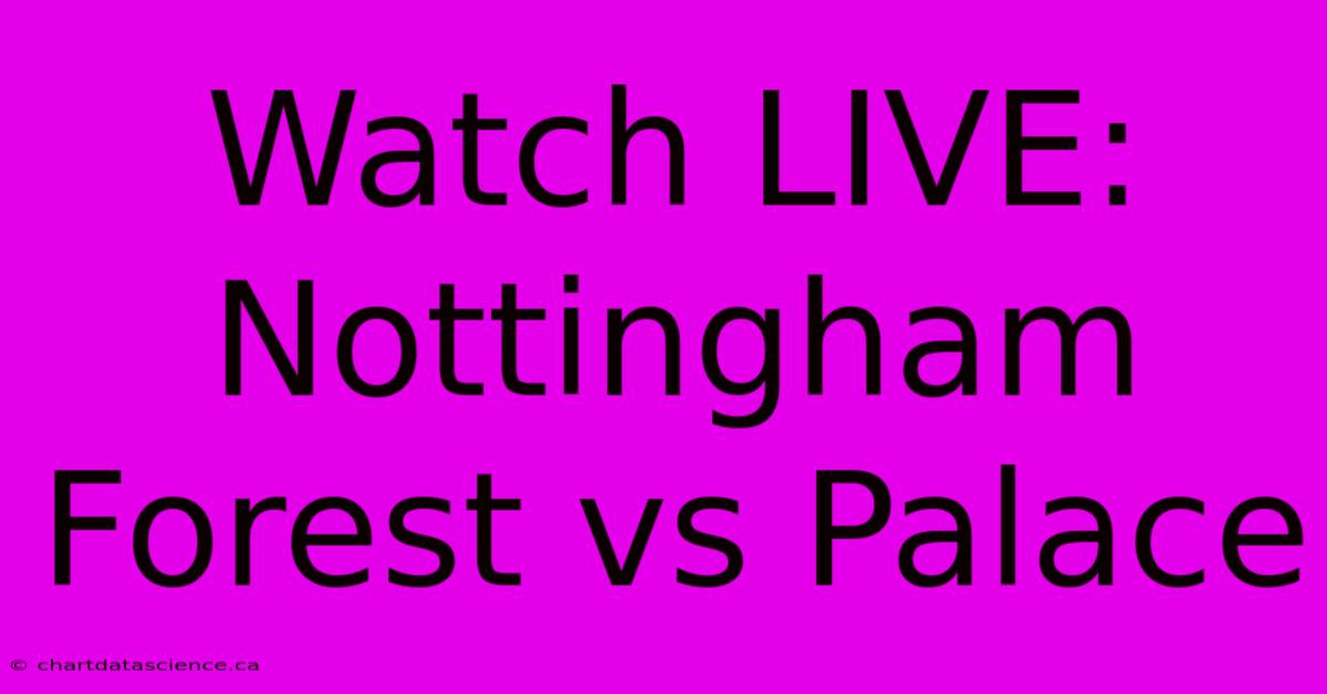 Watch LIVE: Nottingham Forest Vs Palace