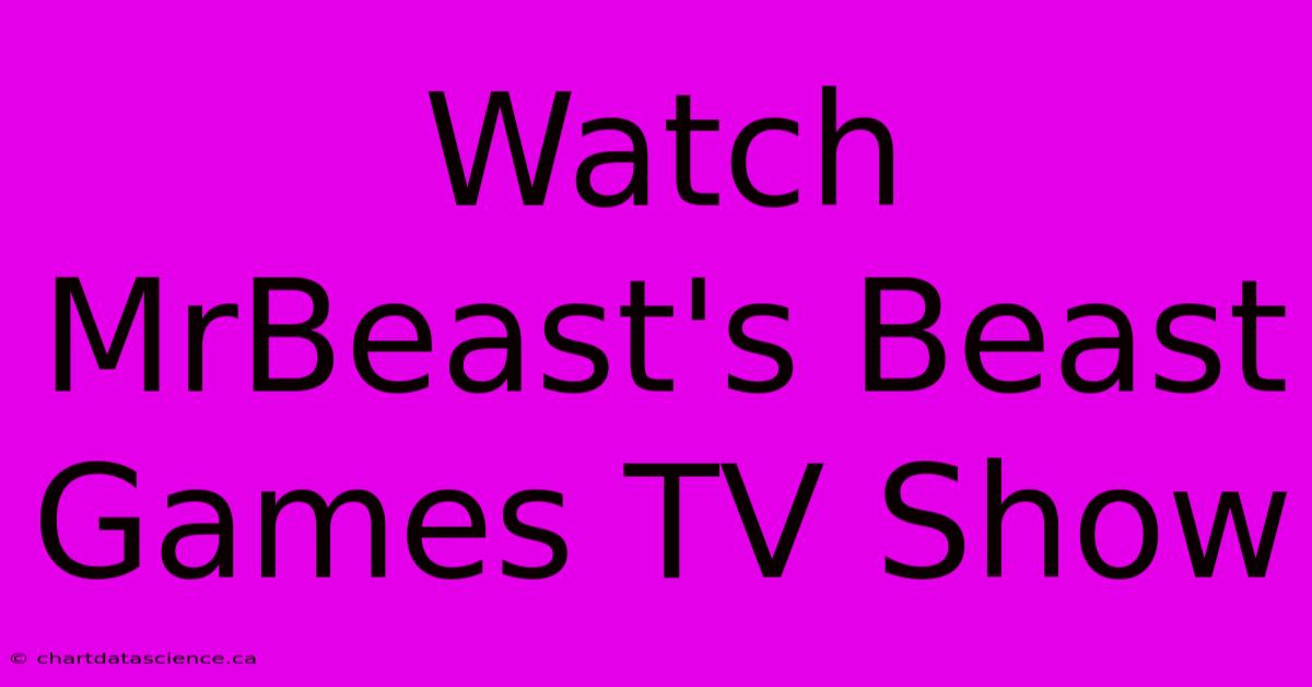 Watch MrBeast's Beast Games TV Show