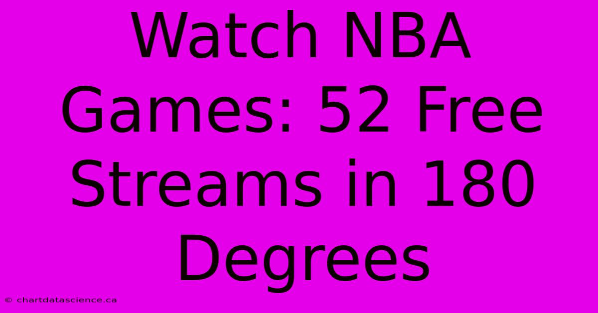 Watch NBA Games: 52 Free Streams In 180 Degrees