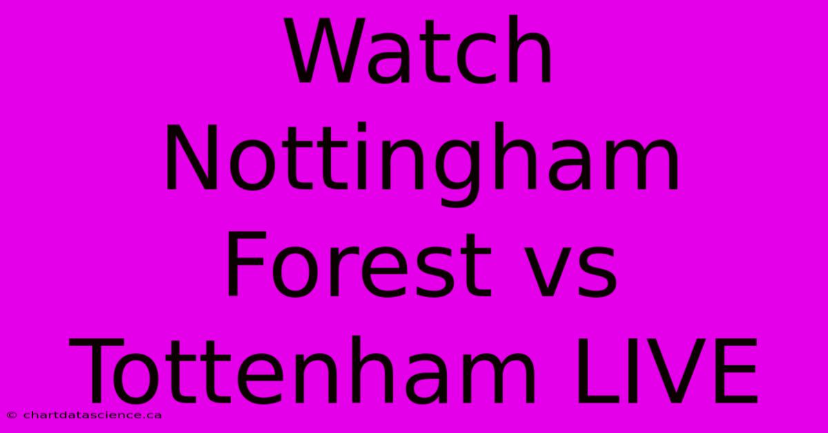 Watch Nottingham Forest Vs Tottenham LIVE