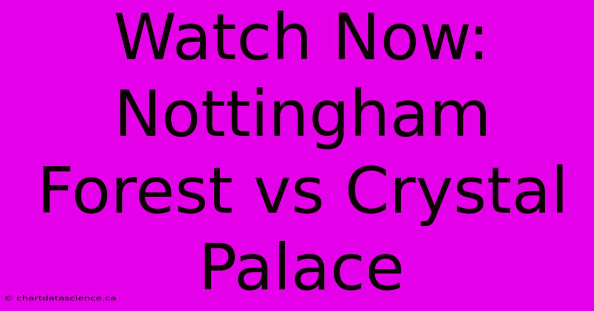 Watch Now: Nottingham Forest Vs Crystal Palace