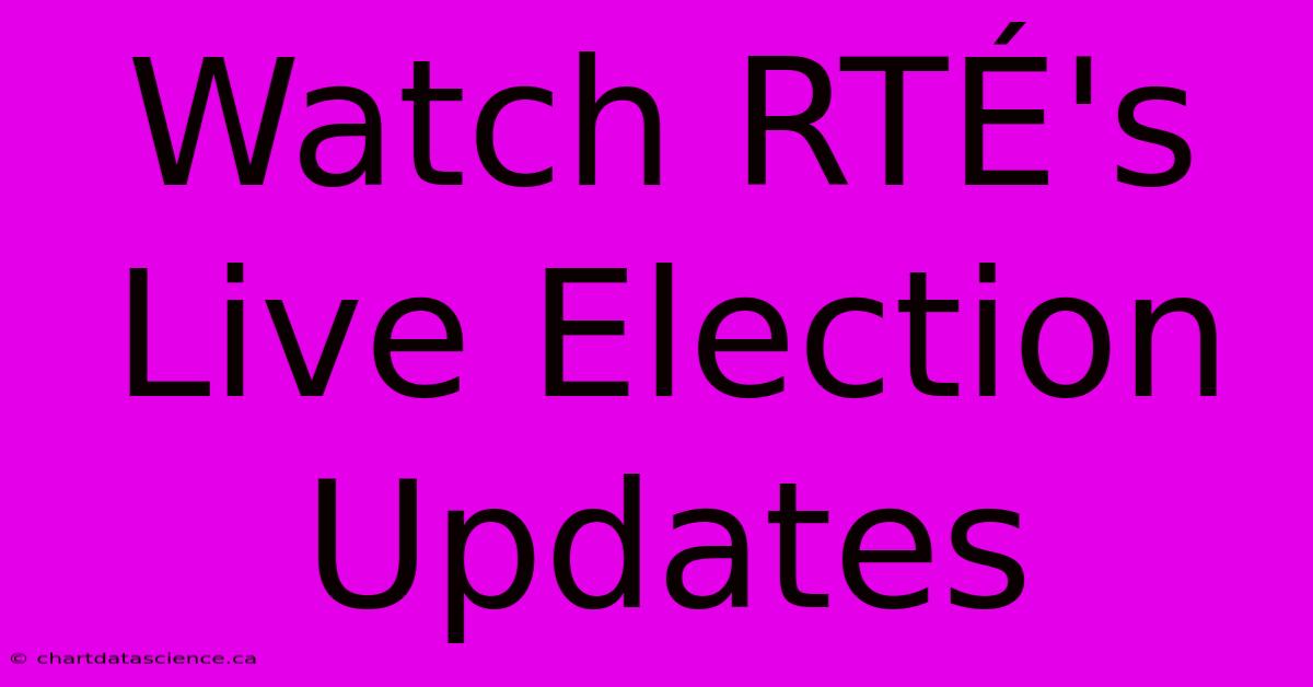 Watch RTÉ's Live Election Updates