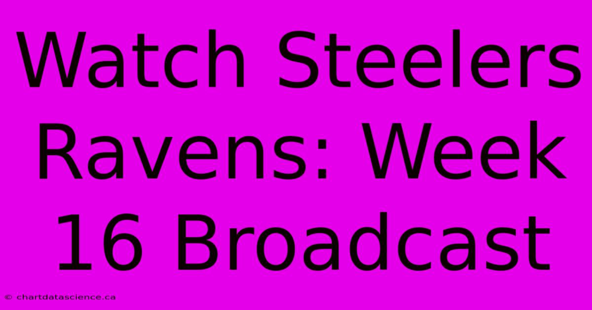 Watch Steelers Ravens: Week 16 Broadcast