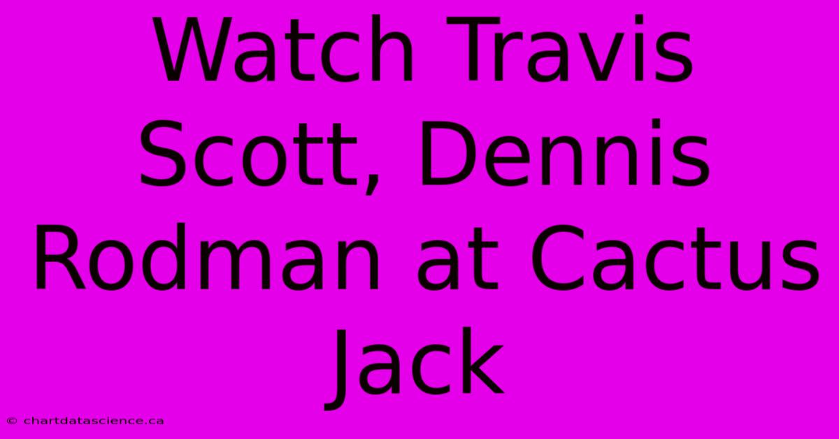 Watch Travis Scott, Dennis Rodman At Cactus Jack