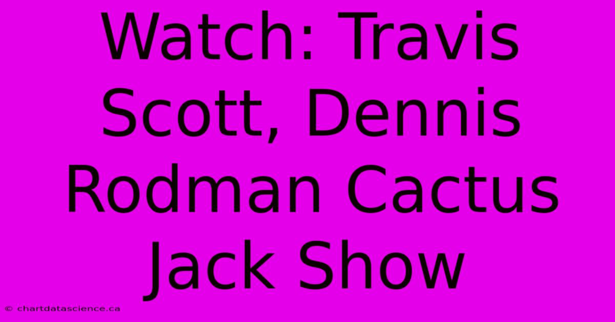 Watch: Travis Scott, Dennis Rodman Cactus Jack Show