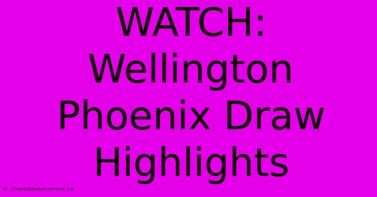 WATCH: Wellington Phoenix Draw Highlights