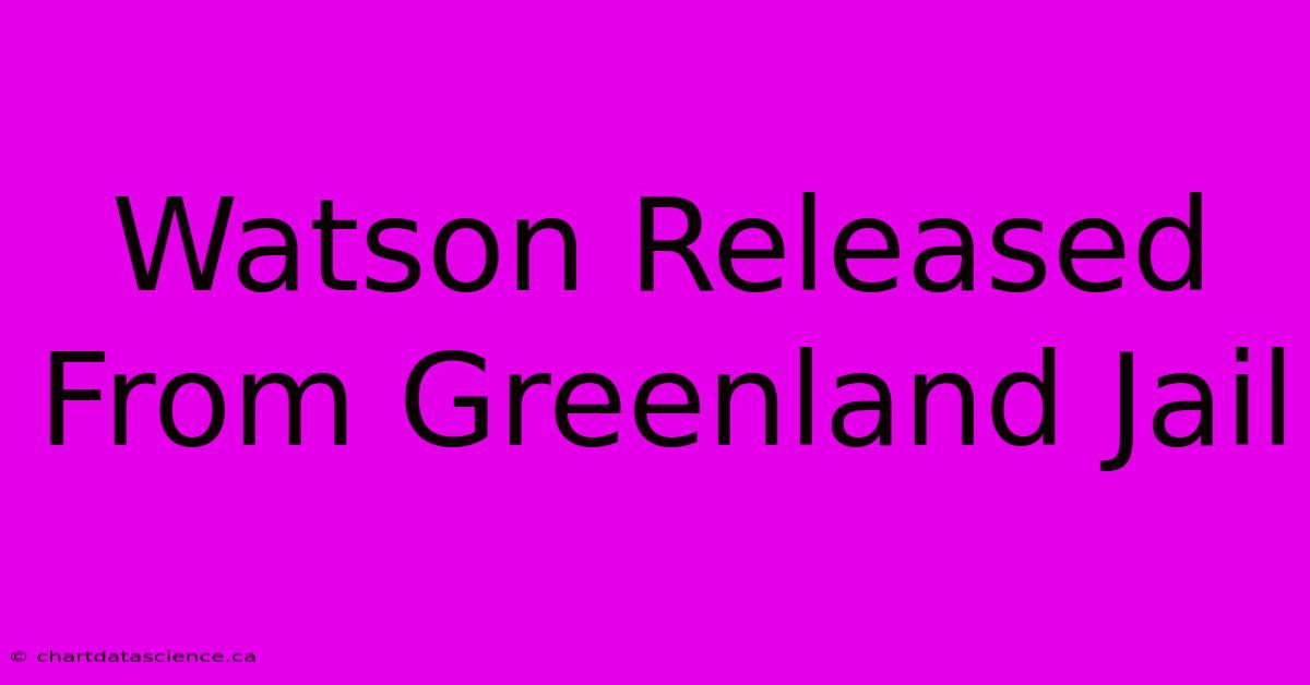 Watson Released From Greenland Jail