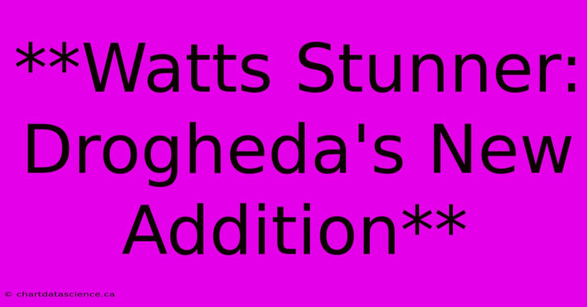 **Watts Stunner: Drogheda's New Addition**