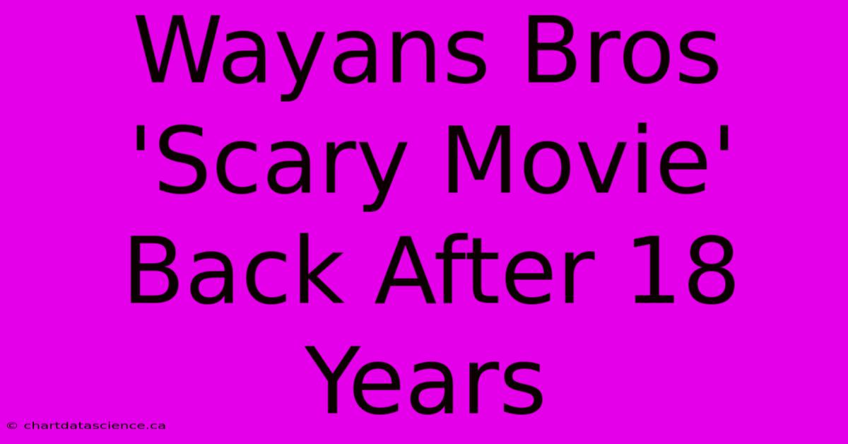 Wayans Bros 'Scary Movie' Back After 18 Years