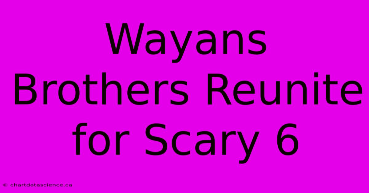 Wayans Brothers Reunite For Scary 6