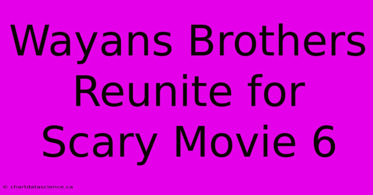 Wayans Brothers Reunite For Scary Movie 6