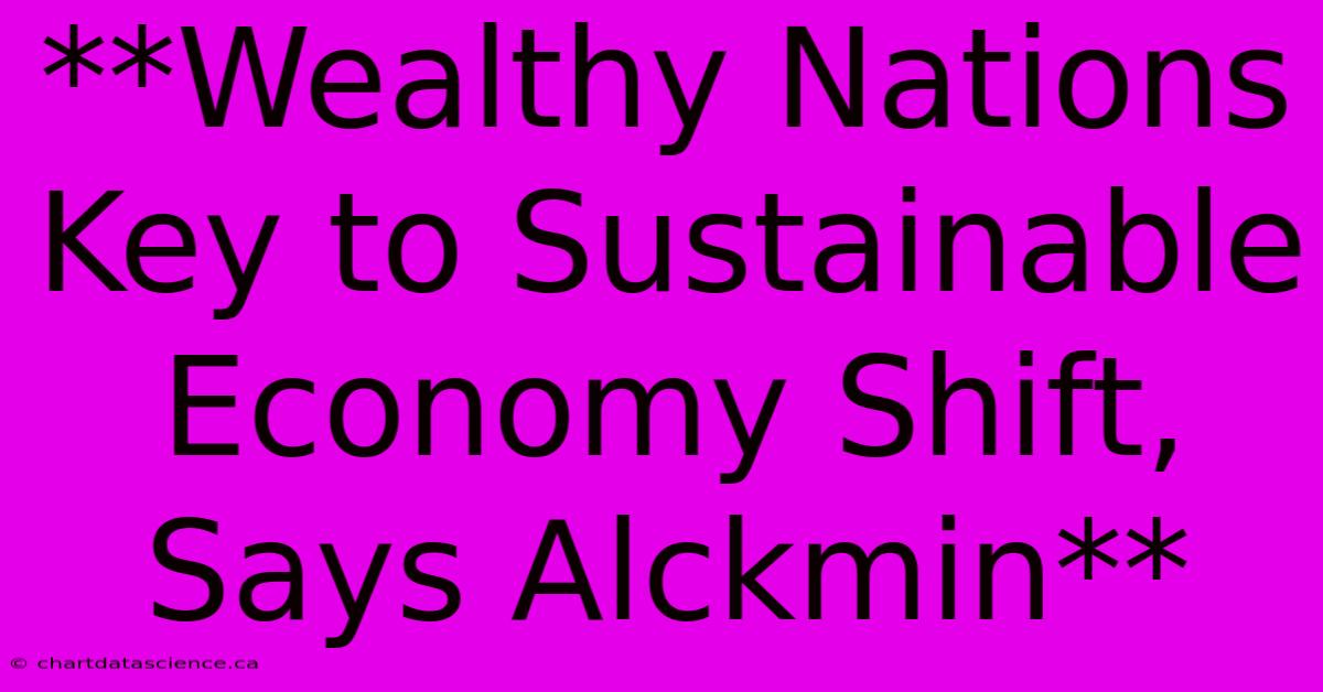 **Wealthy Nations Key To Sustainable Economy Shift, Says Alckmin**