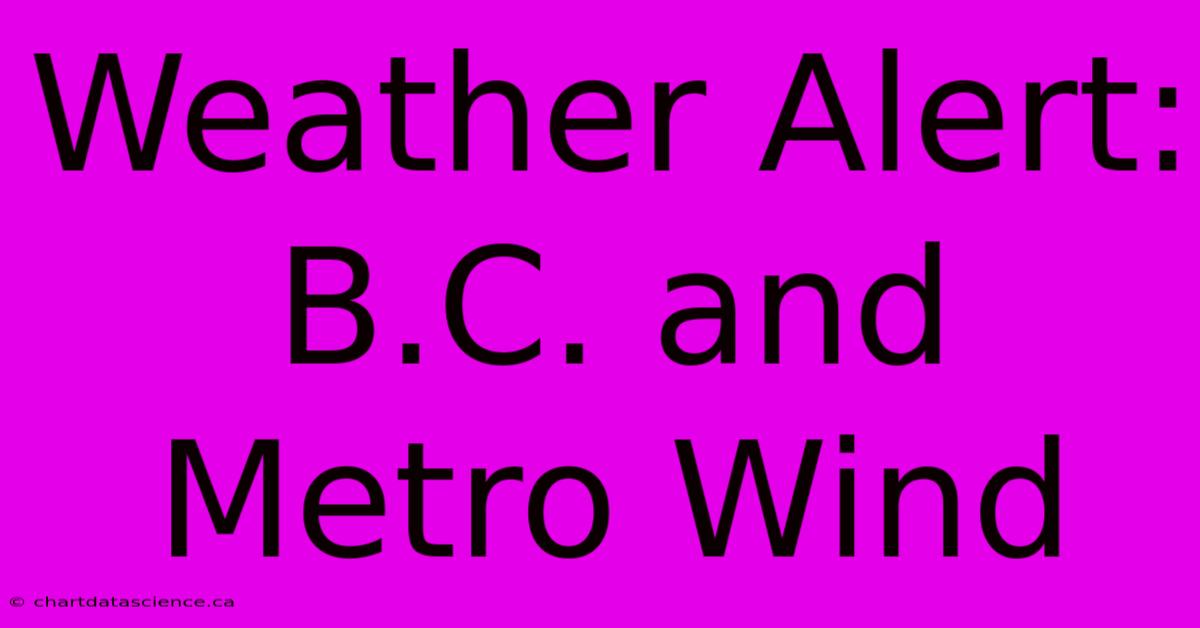 Weather Alert: B.C. And Metro Wind 