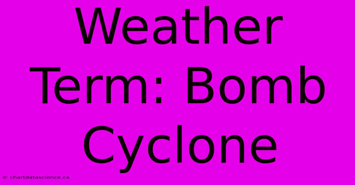 Weather Term: Bomb Cyclone