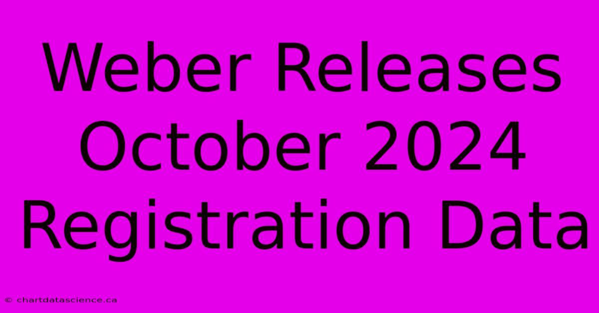 Weber Releases October 2024 Registration Data 