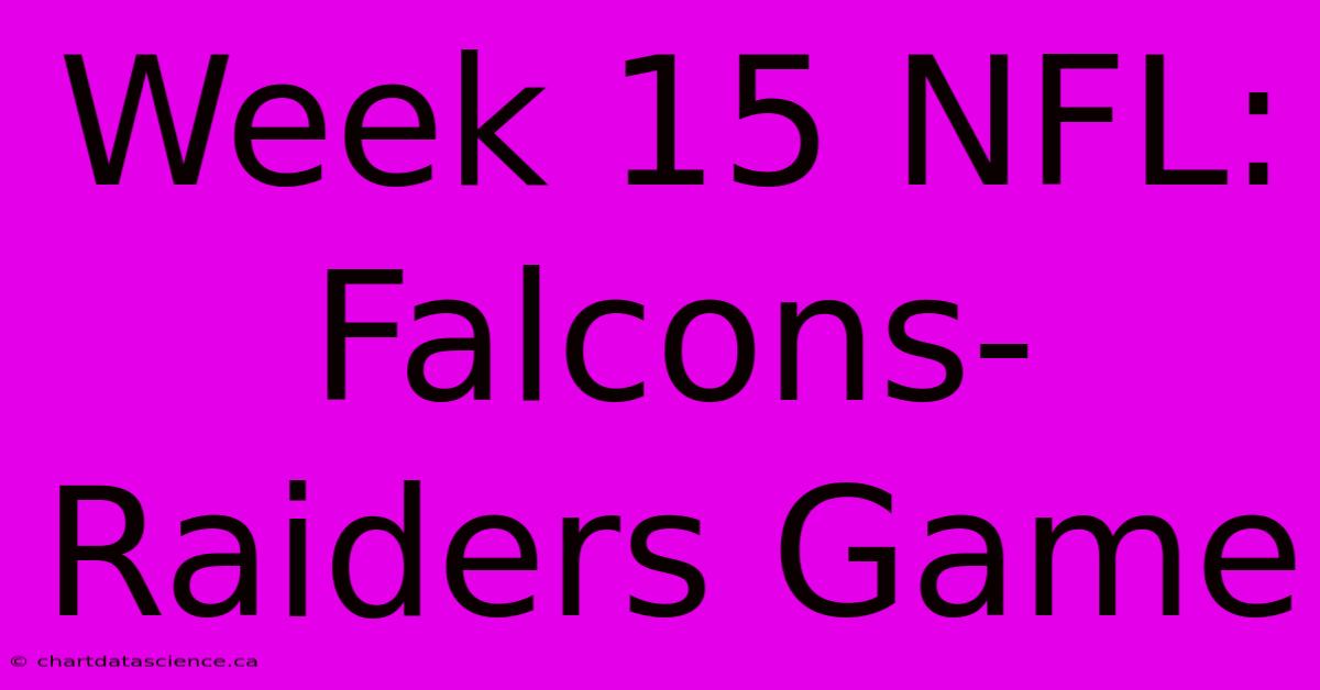 Week 15 NFL: Falcons-Raiders Game