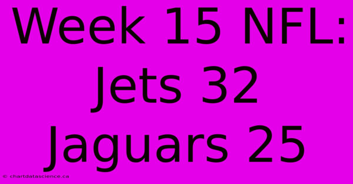 Week 15 NFL: Jets 32 Jaguars 25