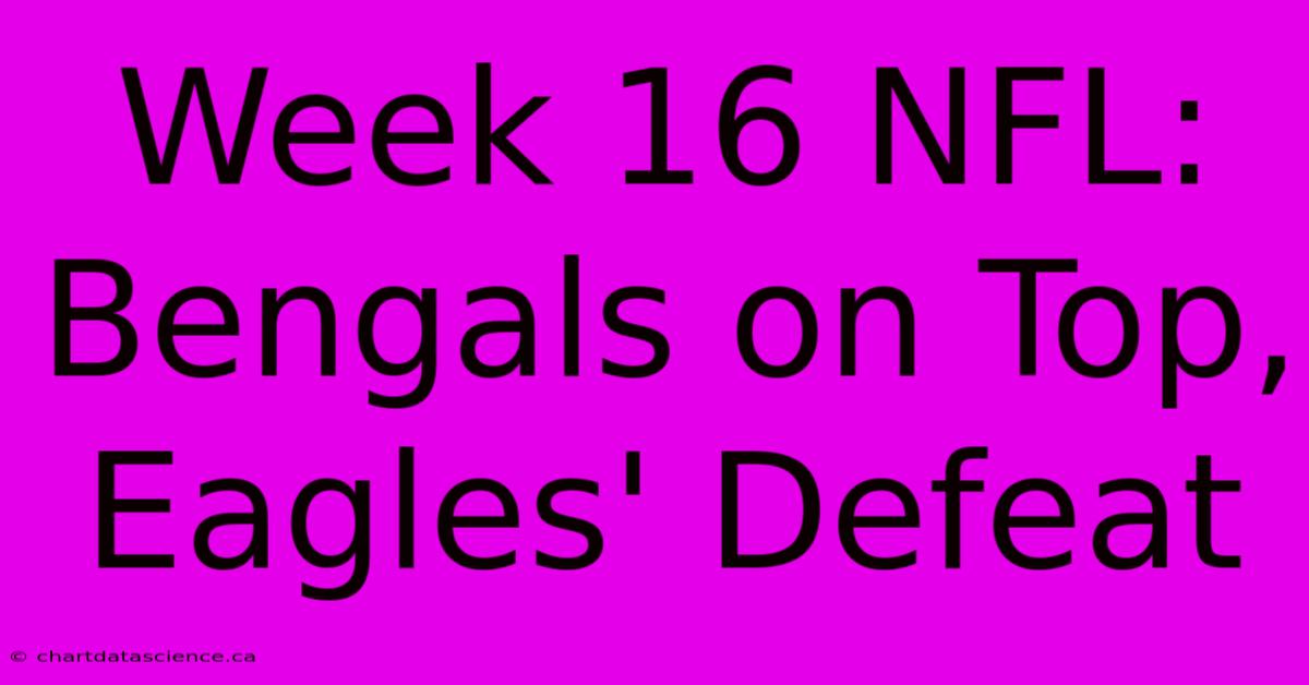 Week 16 NFL: Bengals On Top, Eagles' Defeat