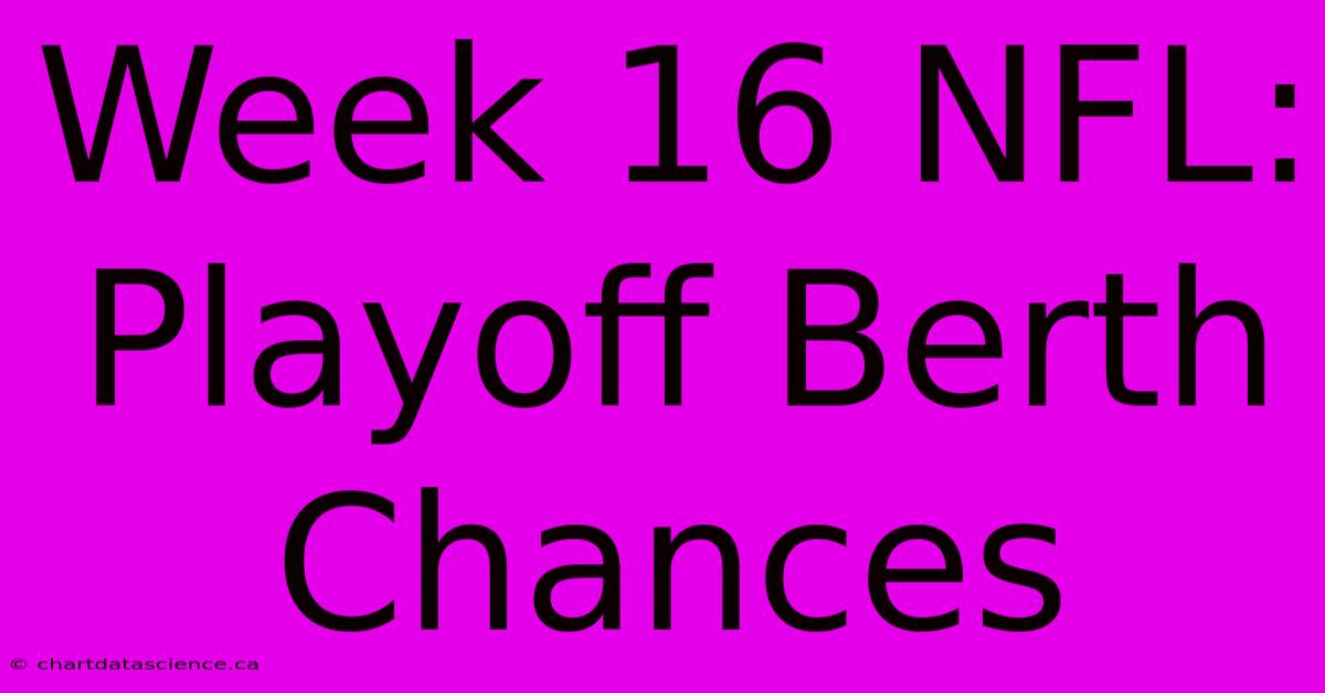 Week 16 NFL: Playoff Berth Chances