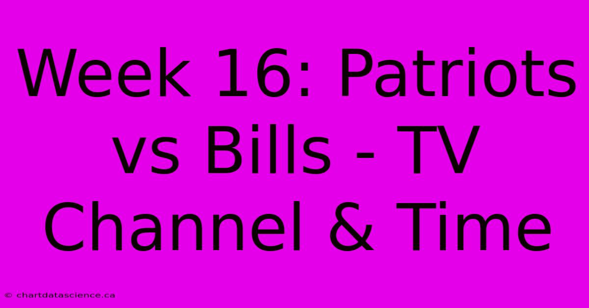 Week 16: Patriots Vs Bills - TV Channel & Time