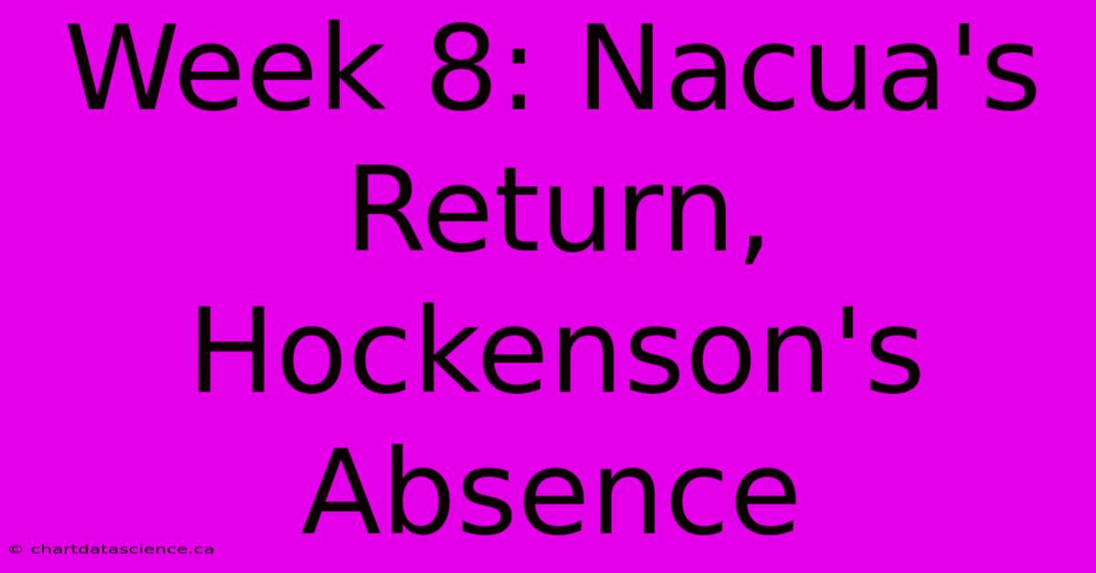 Week 8: Nacua's Return, Hockenson's Absence 