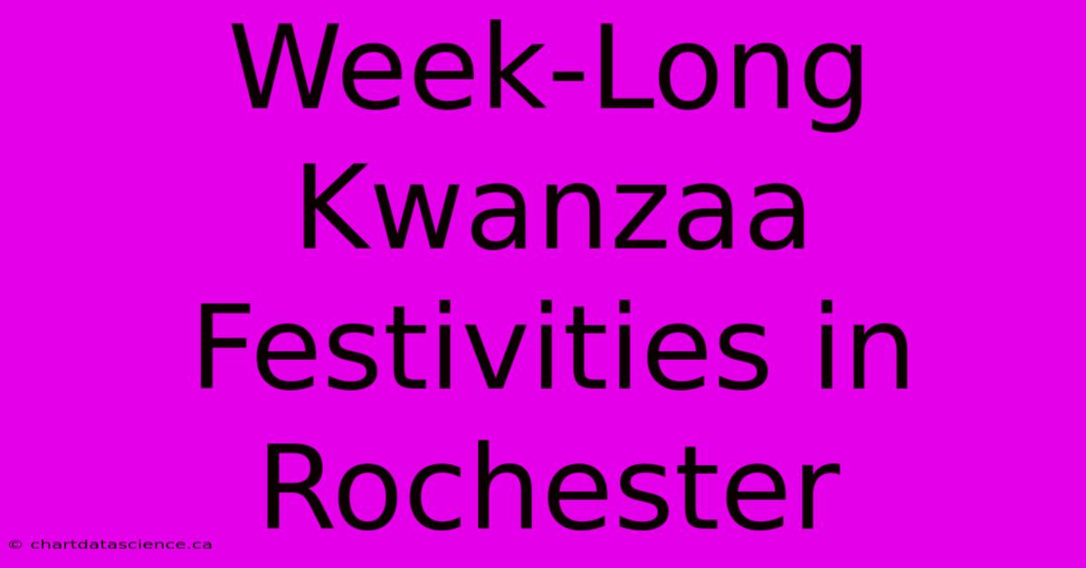 Week-Long Kwanzaa Festivities In Rochester