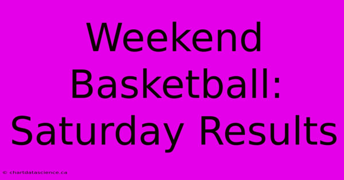 Weekend Basketball: Saturday Results