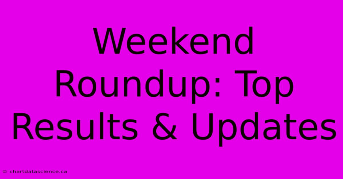 Weekend Roundup: Top Results & Updates