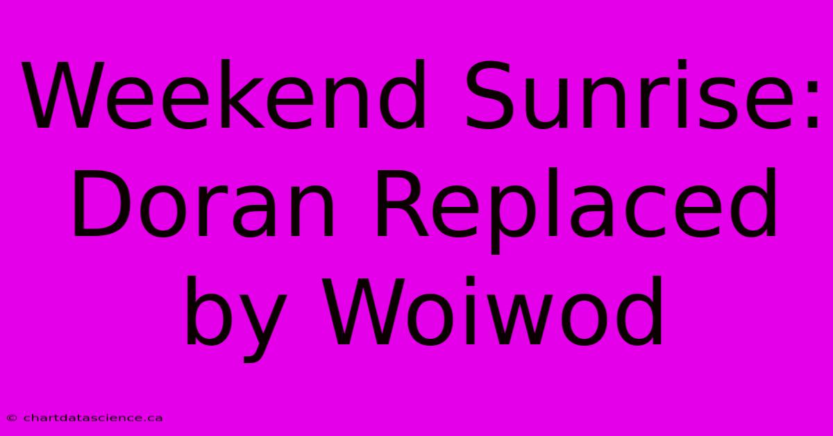 Weekend Sunrise:  Doran Replaced By Woiwod