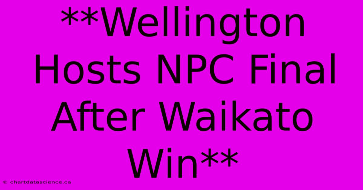 **Wellington Hosts NPC Final After Waikato Win**