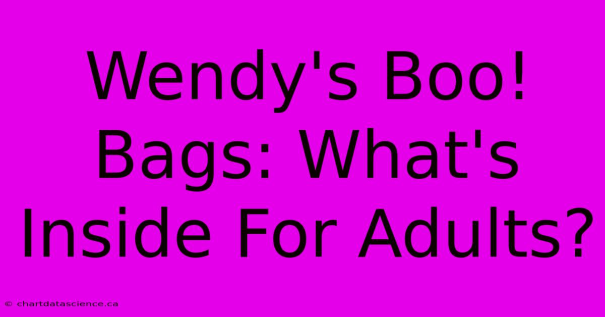 Wendy's Boo! Bags: What's Inside For Adults?