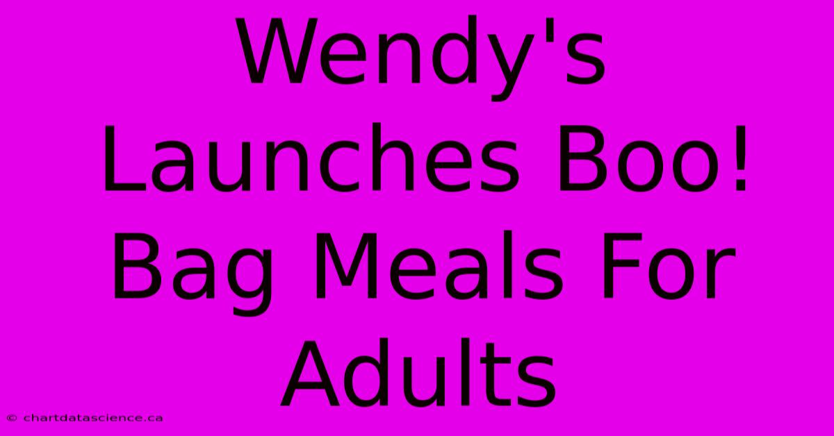 Wendy's Launches Boo! Bag Meals For Adults 