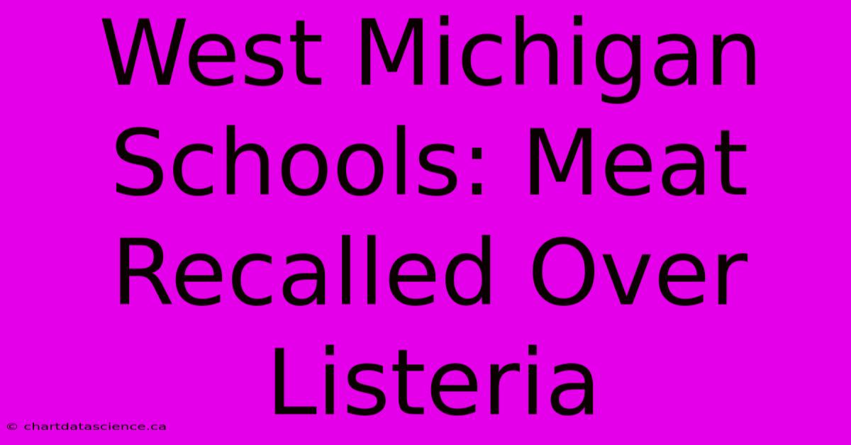 West Michigan Schools: Meat Recalled Over Listeria